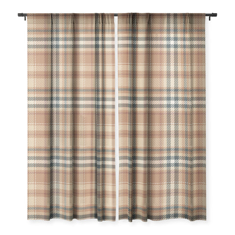 Avenie Autumn Plaid Sheer Window Curtain