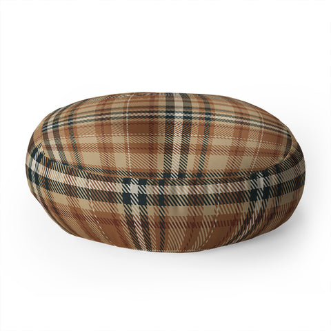 Avenie Autumn Plaid Floor Pillow Round