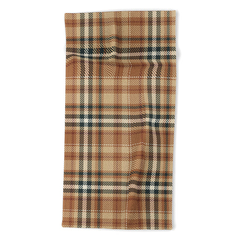 Avenie Autumn Plaid Beach Towel