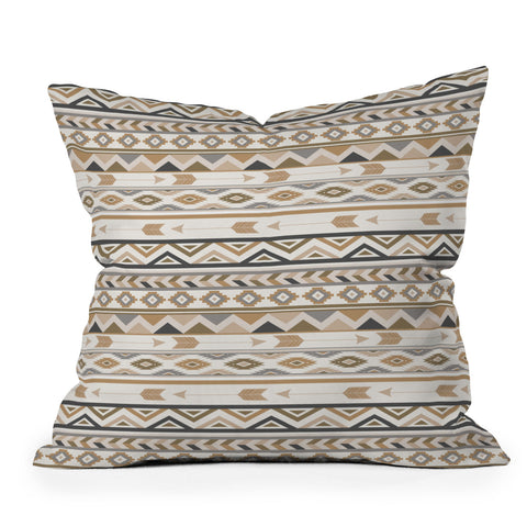 Avenie Aztec Pattern Earth Tones Outdoor Throw Pillow