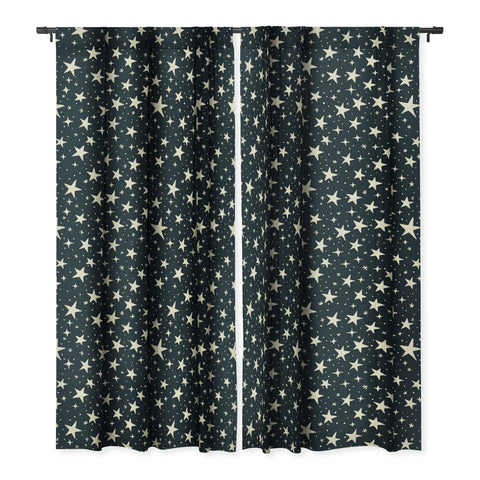 Avenie Black And White Stars Blackout Window Curtain