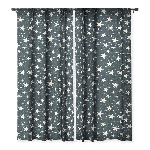 Avenie Black And White Stars Sheer Non Repeat