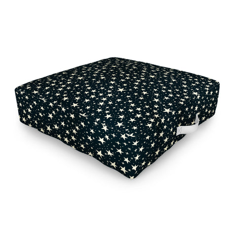 Avenie Black And White Stars Outdoor Floor Cushion