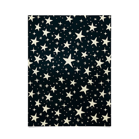 Avenie Black And White Stars Poster