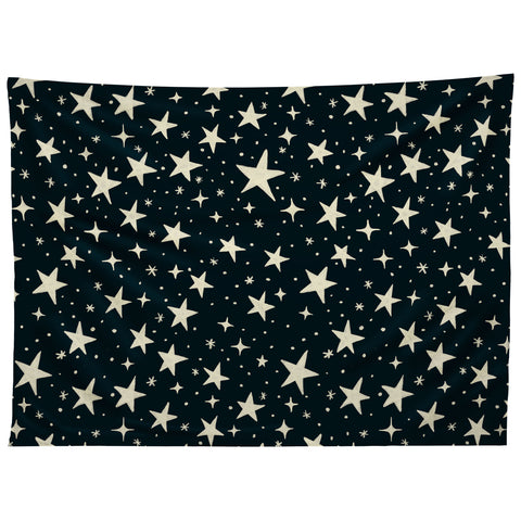 Avenie Black And White Stars Tapestry