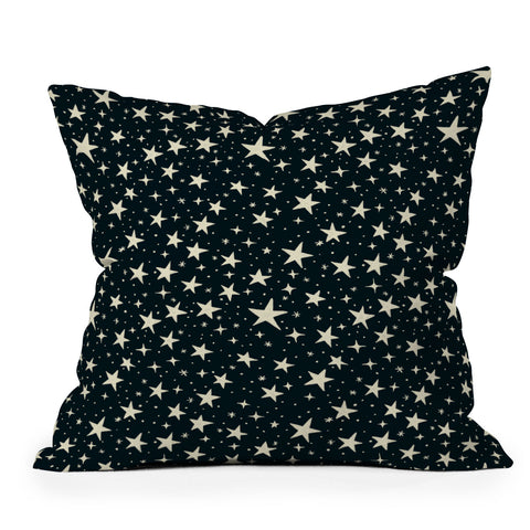 Avenie Black And White Stars Outdoor Throw Pillow
