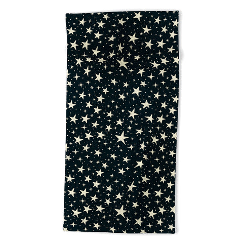 Avenie Black And White Stars Beach Towel
