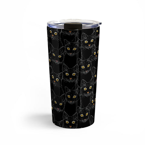 Avenie Black Cat Portraits Travel Mug