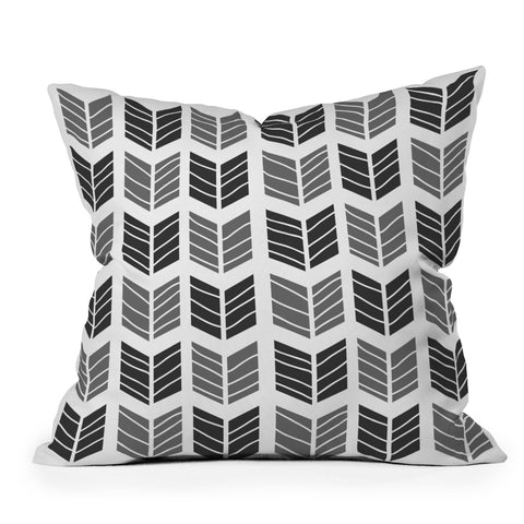 Avenie Boho Arrows Black Outdoor Throw Pillow