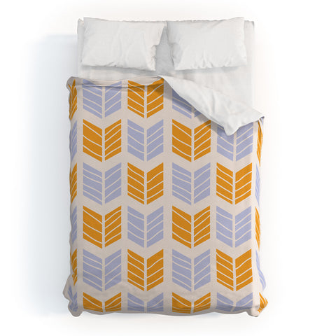 Avenie Boho Arrows Orange and Blue Duvet Cover