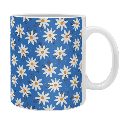 Avenie Boho Daisies Cobalt Blue Coffee Mug
