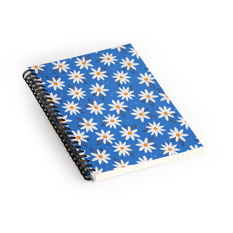 Avenie Boho Daisies Cobalt Blue Spiral Notebook