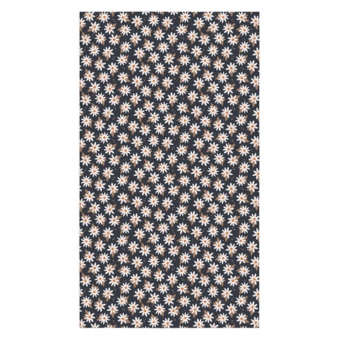 Avenie Boho Daisies In Dark Navy Tablecloth