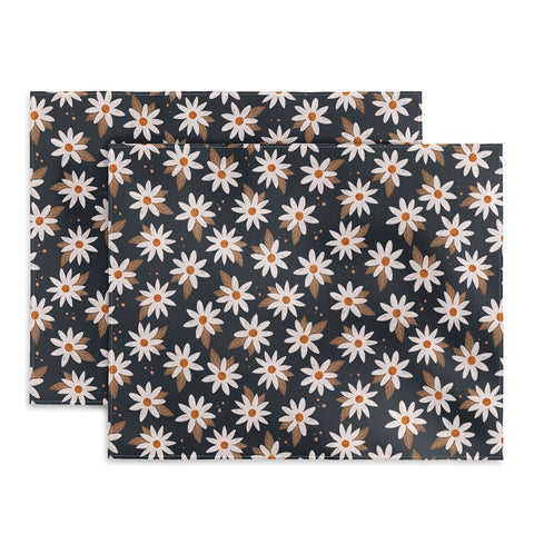 Avenie Boho Daisies In Dark Navy Placemat