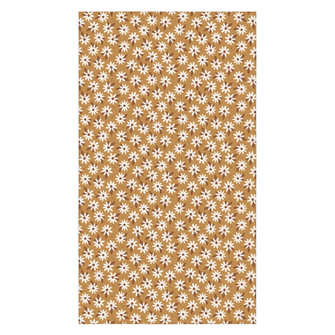 Avenie Boho Daisies In Golden Brown Tablecloth