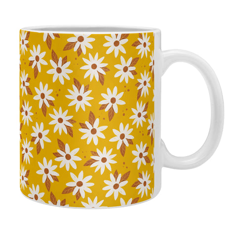 Avenie Boho Daisies In Honey Yellow Coffee Mug