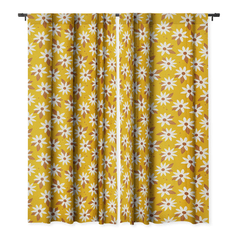 Avenie Boho Daisies In Honey Yellow Blackout Non Repeat