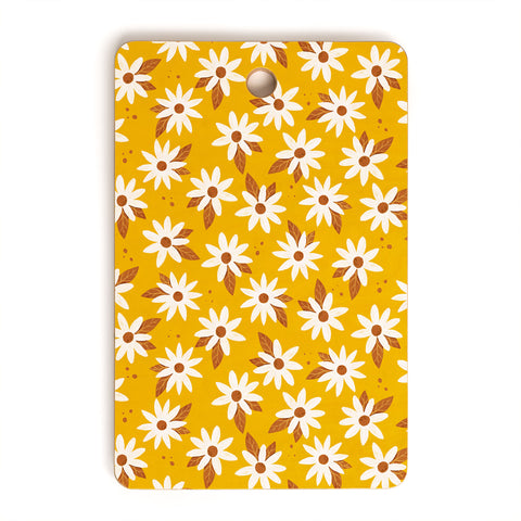 Avenie Boho Daisies In Honey Yellow Cutting Board Rectangle