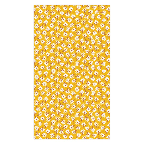 Avenie Boho Daisies In Honey Yellow Tablecloth
