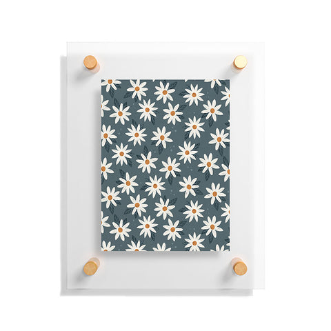 Avenie Boho Daisies In Midnight Sky Floating Acrylic Print