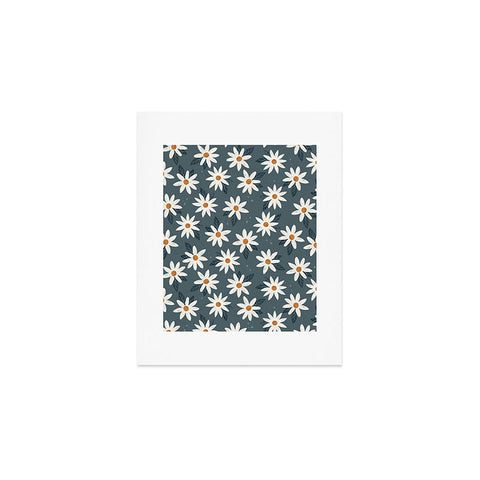 Avenie Boho Daisies In Midnight Sky Art Print