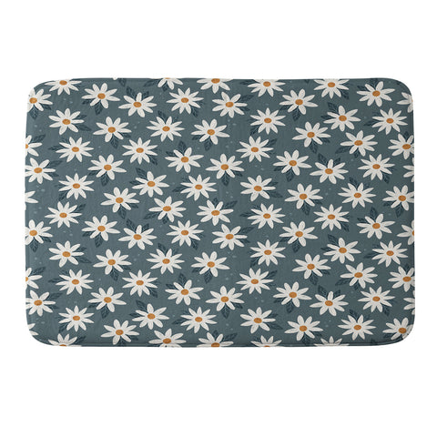 Avenie Boho Daisies In Midnight Sky Memory Foam Bath Mat
