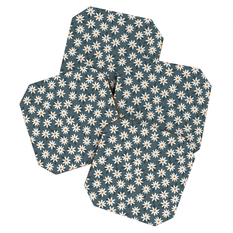 Avenie Boho Daisies In Midnight Sky Coaster Set