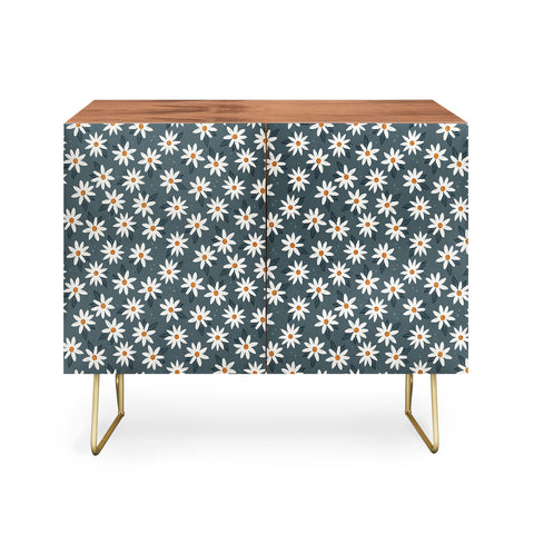 Avenie Boho Daisies In Midnight Sky Credenza