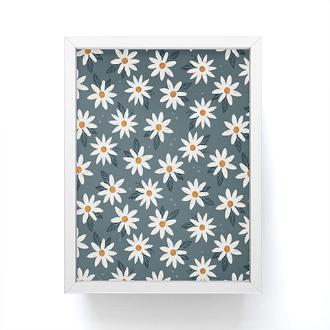 Avenie Boho Daisies In Midnight Sky Framed Mini Art Print