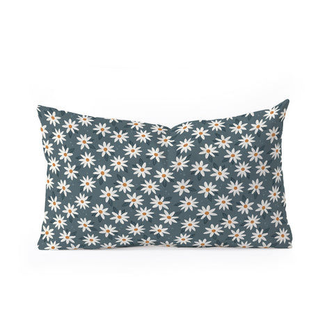 Avenie Boho Daisies In Midnight Sky Oblong Throw Pillow