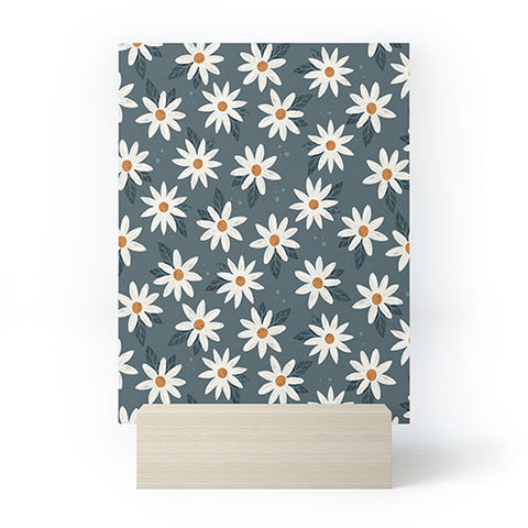 Avenie Boho Daisies In Midnight Sky Mini Art Print