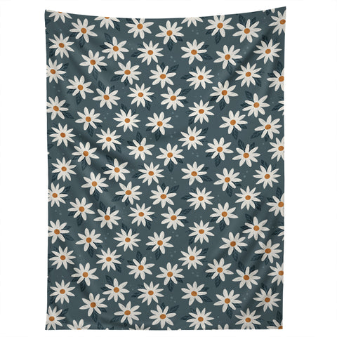 Avenie Boho Daisies In Midnight Sky Tapestry