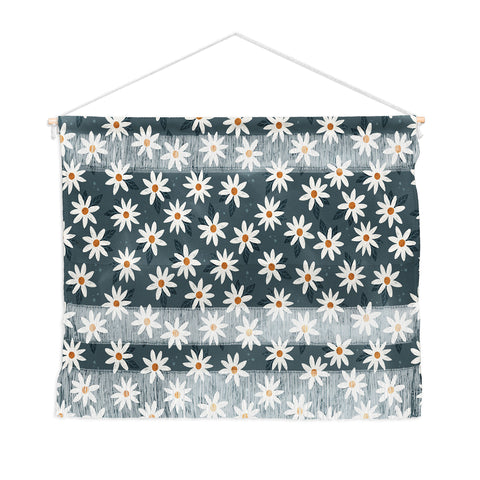 Avenie Boho Daisies In Midnight Sky Wall Hanging Landscape