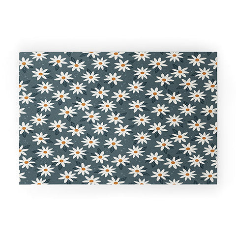 Avenie Boho Daisies In Midnight Sky Welcome Mat