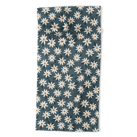 Avenie Boho Daisies In Midnight Sky Beach Towel