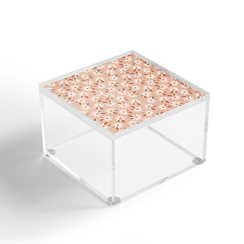 Avenie Boho Daisies In Sand Pink Acrylic Box