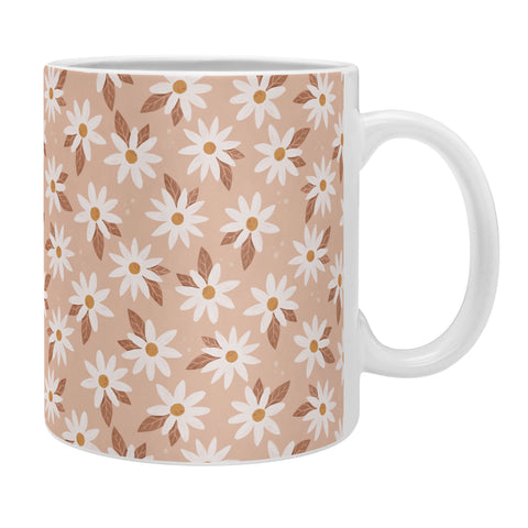 Avenie Boho Daisies In Sand Pink Coffee Mug