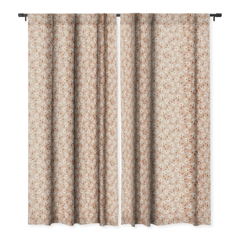 Avenie Boho Daisies In Sand Pink Blackout Window Curtain