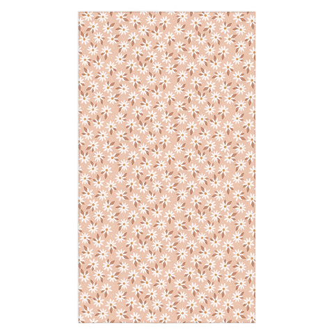 Avenie Boho Daisies In Sand Pink Tablecloth