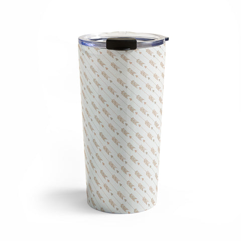 Avenie Boho Diagonal Arrows Neutral Travel Mug