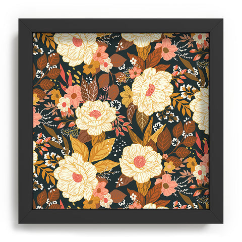 Avenie Boho Floral Autumn Recessed Framing Square