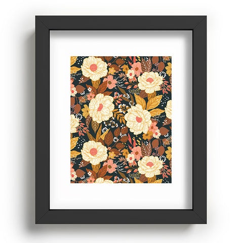 Avenie Boho Floral Autumn Recessed Framing Rectangle