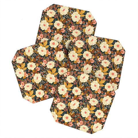 Avenie Boho Floral Autumn Coaster Set