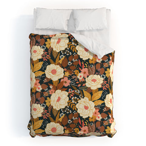 Avenie Boho Floral Autumn Duvet Cover