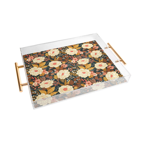 Avenie Boho Floral Autumn Acrylic Tray