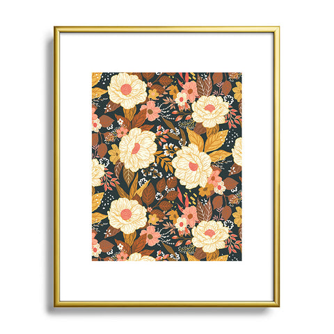 Avenie Boho Floral Autumn Metal Framed Art Print
