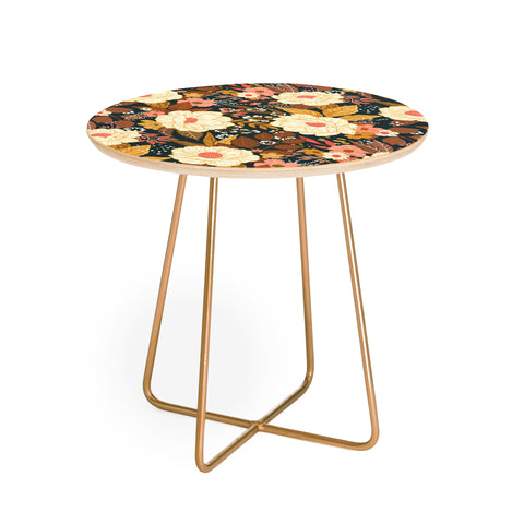 Avenie Boho Floral Autumn Round Side Table