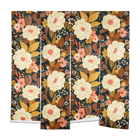 Avenie Boho Floral Autumn Wall Mural