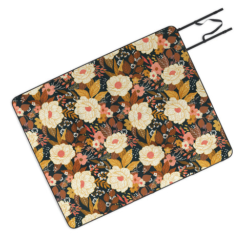 Avenie Boho Floral Autumn Picnic Blanket