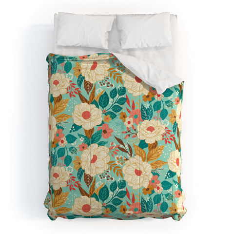 Avenie Boho Floral Summer Comforter